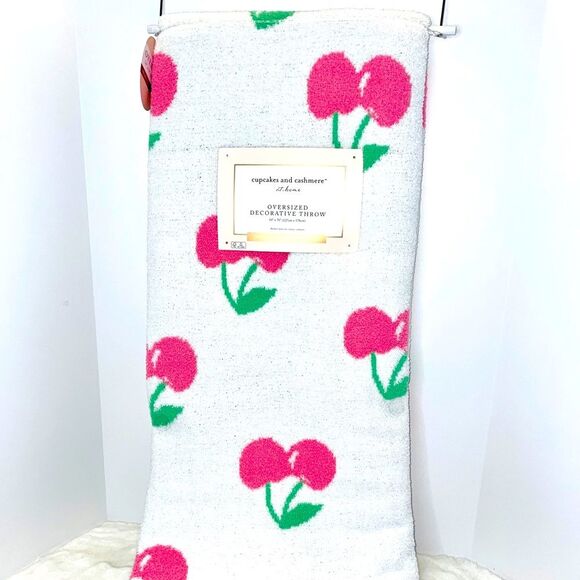 cupcakes & cashmere Other - Cupcakes‎ and Cashmere Oversized Cherry Throw Blanket NEW